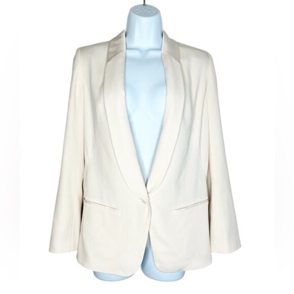 Aritzia Babaton Blazer Structured Jacket Single Button Shoulder pads Ivory 0 - Picture 2 of 16